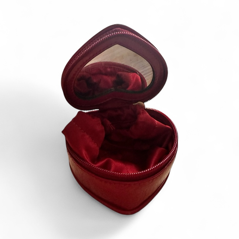 Coach Heart-Shaped Jewelry Case Red Patent Leather - Picture 12 of 12